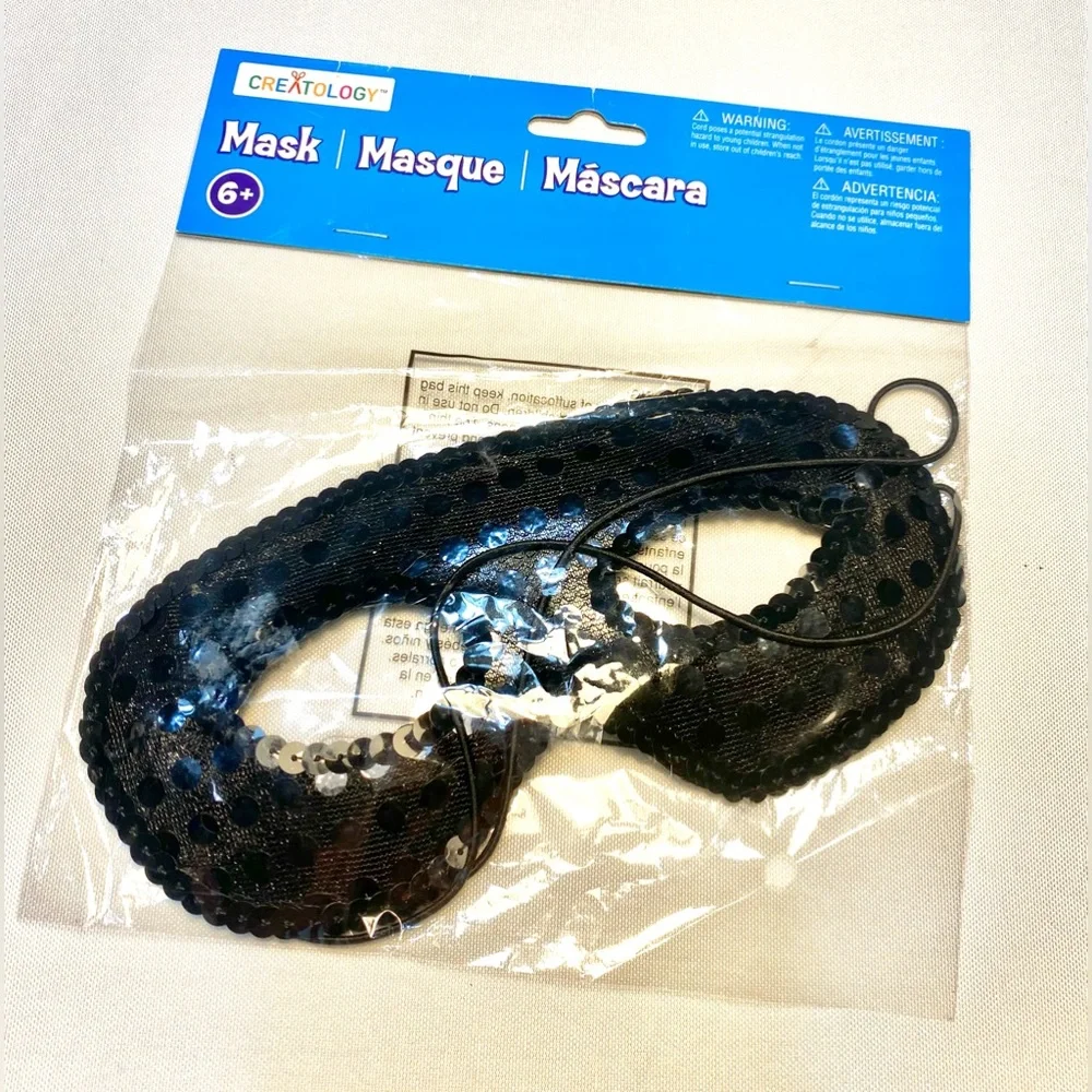MASK Black Glitter Venetian Masquerade Dance Costume Mask